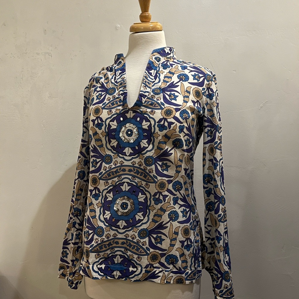 Tory Burch Blouse with Mandarin Collar